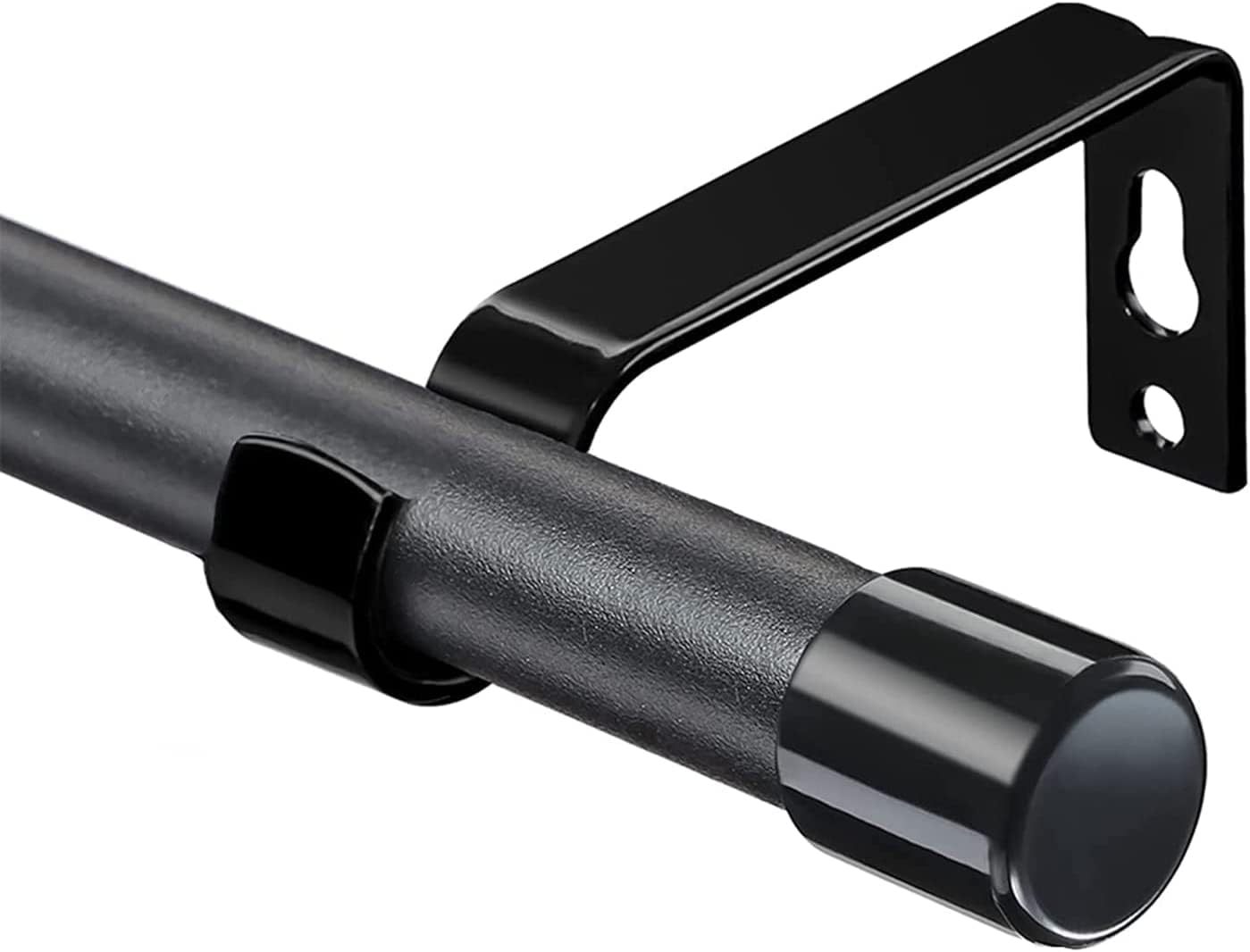 INFLATION Curtain Poles with Silver Finials 76 to 116 cm 2 pack, Silver