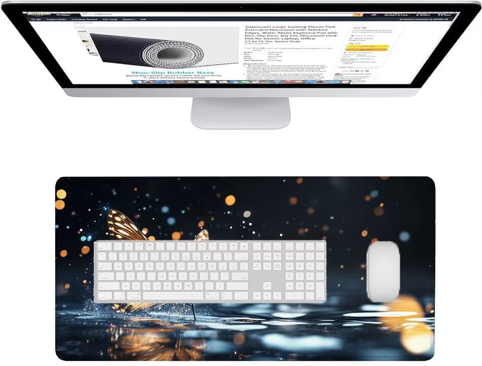 Desk mat grand format papillon RêVe pour harmoniser votre bureau d'ordinateur
