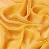 55''Width 6 Momme 100% Silk Sheer Chiffon Fabric Natural Mulberry Silk Chiffon Fabric for Sewing Dress,Scarves and Fashion DIY Crafts(5 Yards)