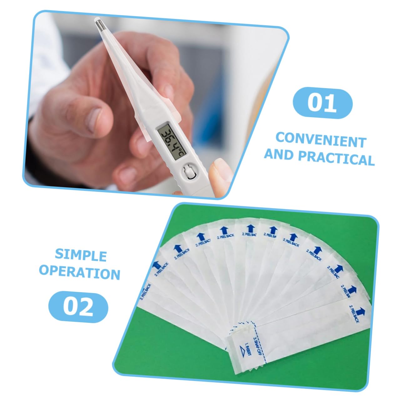 iplusmile 500stücke Thermometer Schutzkappen Papier Hygienische Abdeckungen Für Digitale Thermometer Für Haustiere Einfach Zu Verwenden Und Anwendung