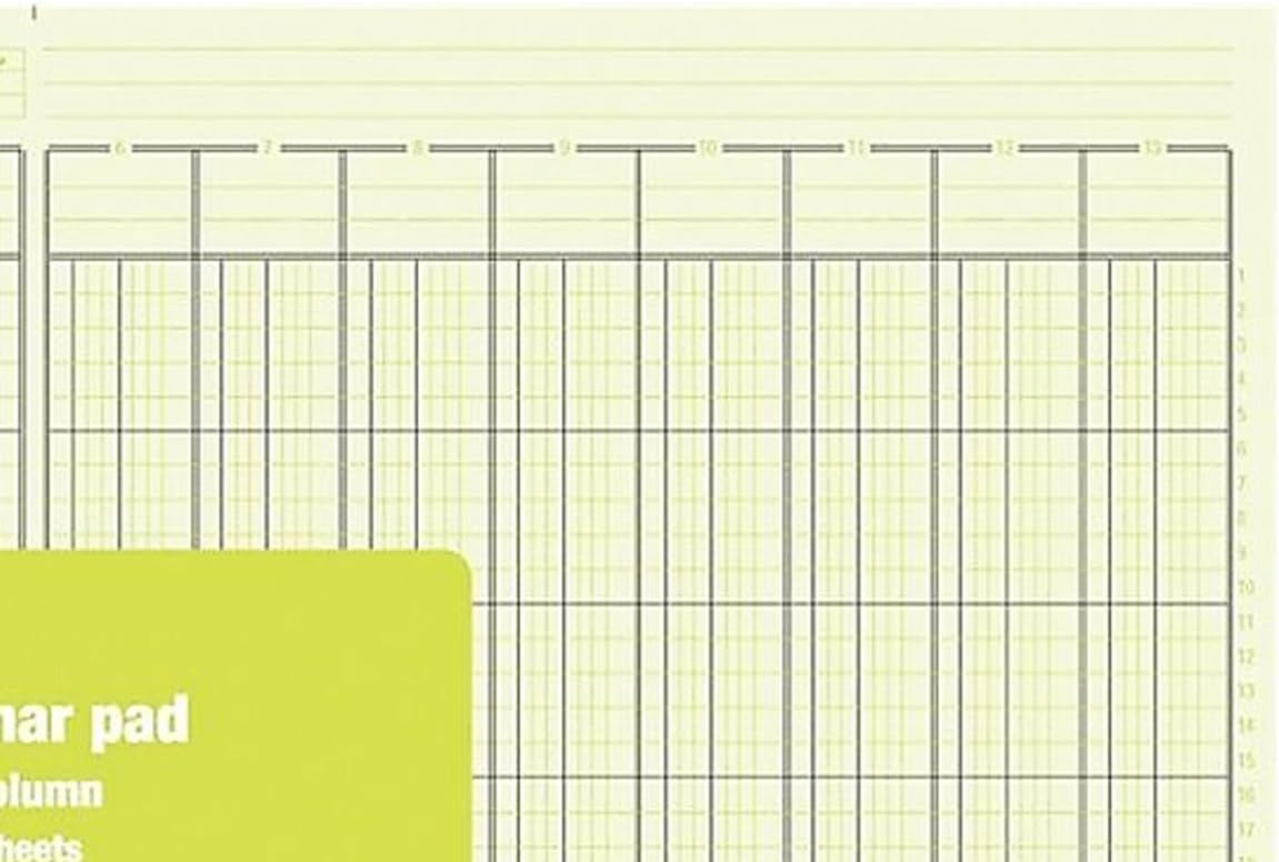 Staples 13 Columns Columnar Book, 16.31"W x 11"H, Green (ST18868) 1-Count