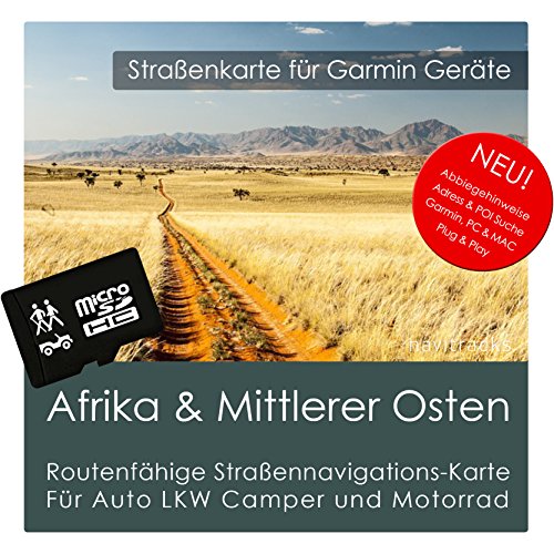 Afrika & Mittlerer Osten GPS Karte für Garmin - 8GB microSD. Navigationsgeräte, PC & MAC
