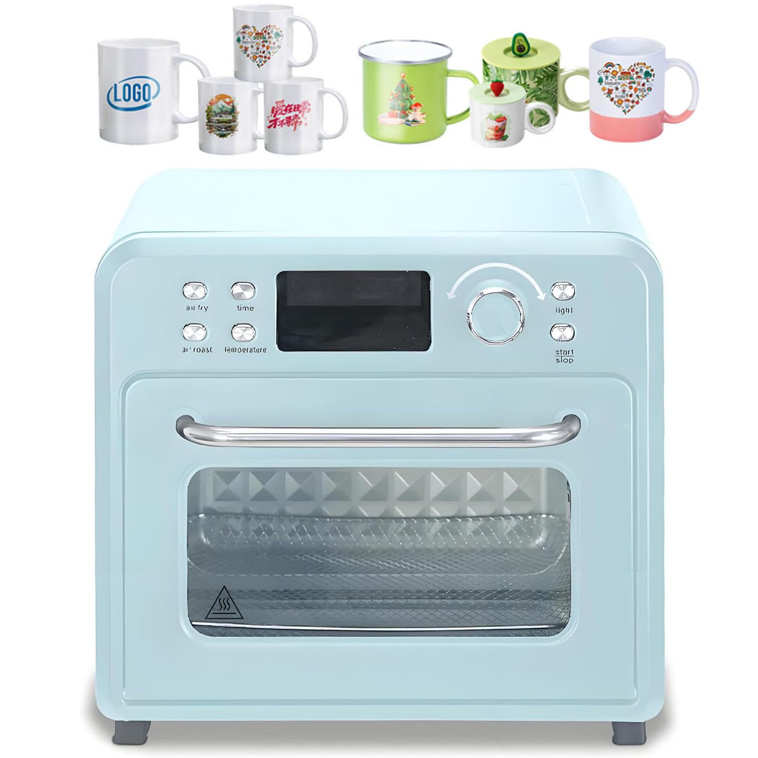 GLBMXDD Sublimation Oven, Sublimation Blanks Sublimation Oven Machine, Rapid Heating, Intuitive Operation,Light Blue Tumbler Heat Press Machine for Sublimation Tumblers 16L
