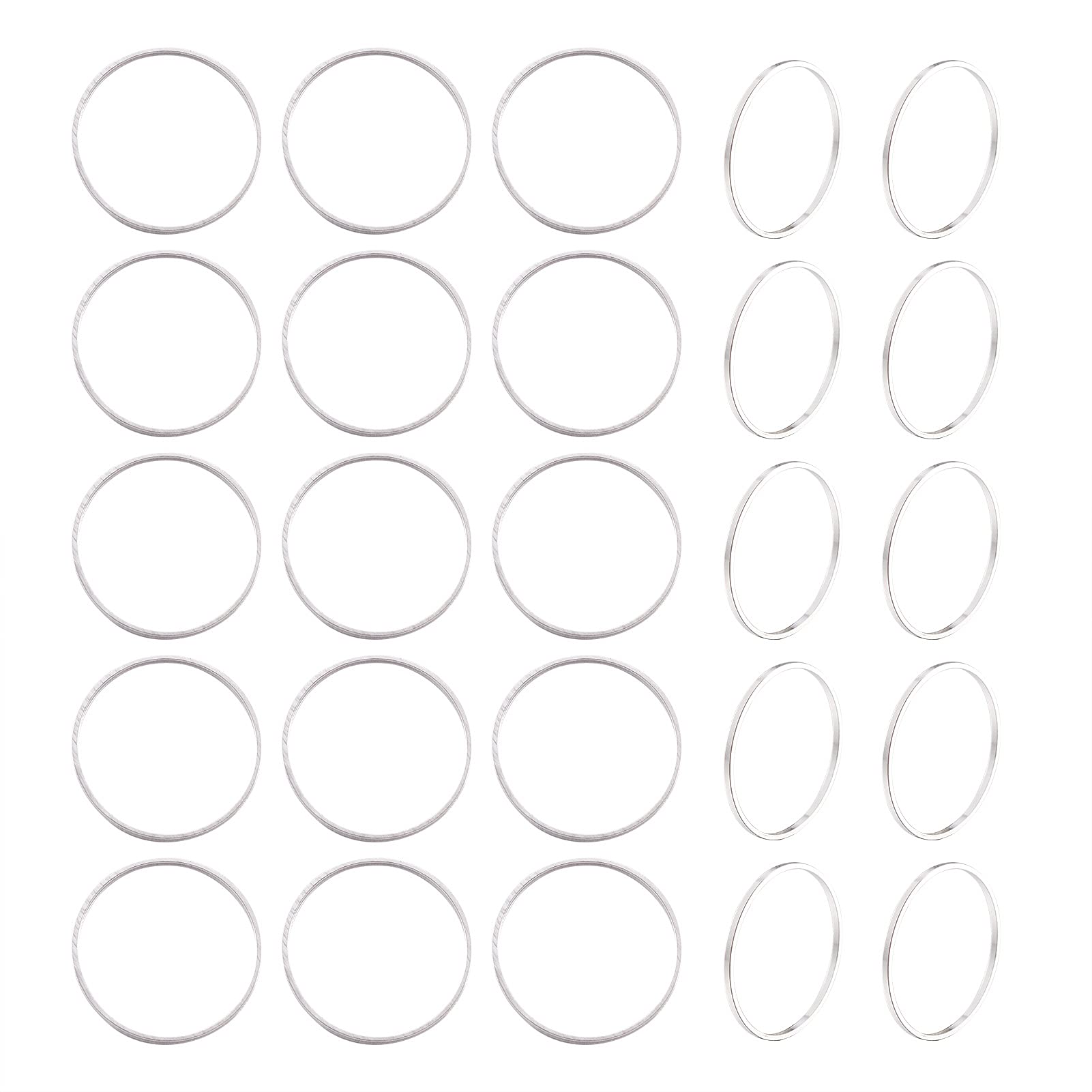 PandaHall 200pcs Brass Linking Rings Silver 16x1mm Round Circle Frames Connectors Ring Metal Link Charms for DIY Necklace Bracelet Earring Jewelry Making