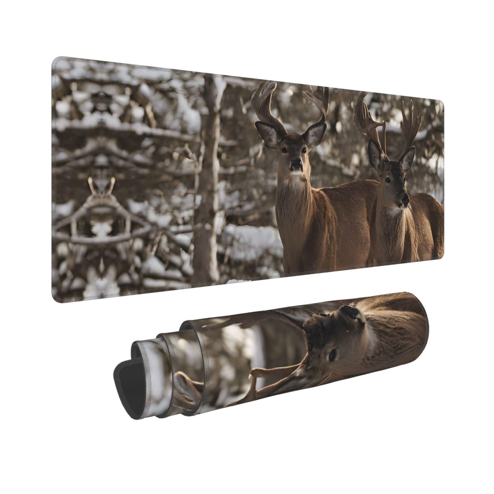 Tapis de souris de jeu cerf beauté grand format 80x30cm antidérapant pour bureau - 8