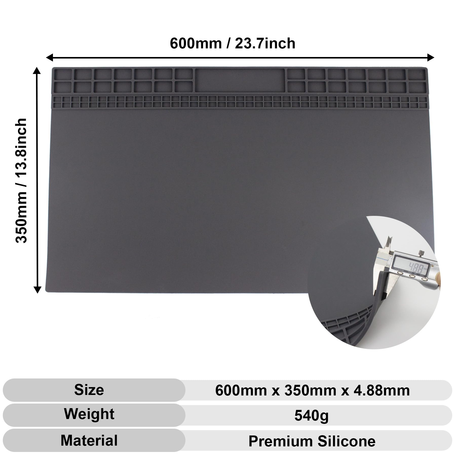Alfombrilla de soldadura extra grande de silicona de alta calidad, 60 cm x 35 cm, resistente al calor, alfombrilla de trabajo grande para soldadura BGA y pistola, reparación electrónica, teléfono,