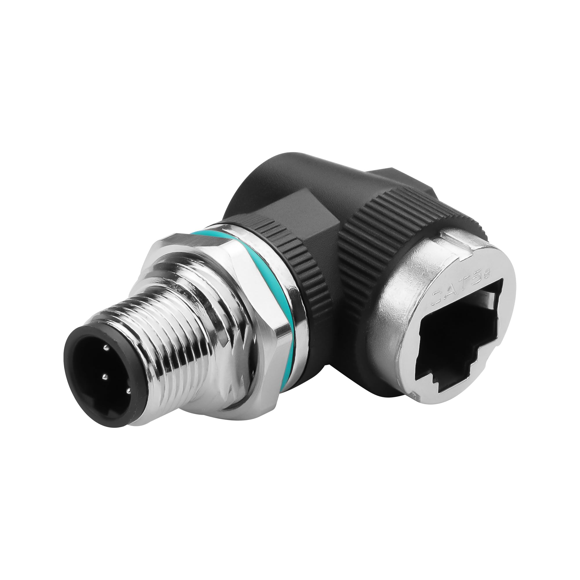 CERRXIAN Adaptador RJ45 a M12 de 4 pines, conector hembra M12 de 4 pines a Ethernet RJ45, IP68 impermeable, para sistemas de automatización, Plug and Play (L-4 pines macho)