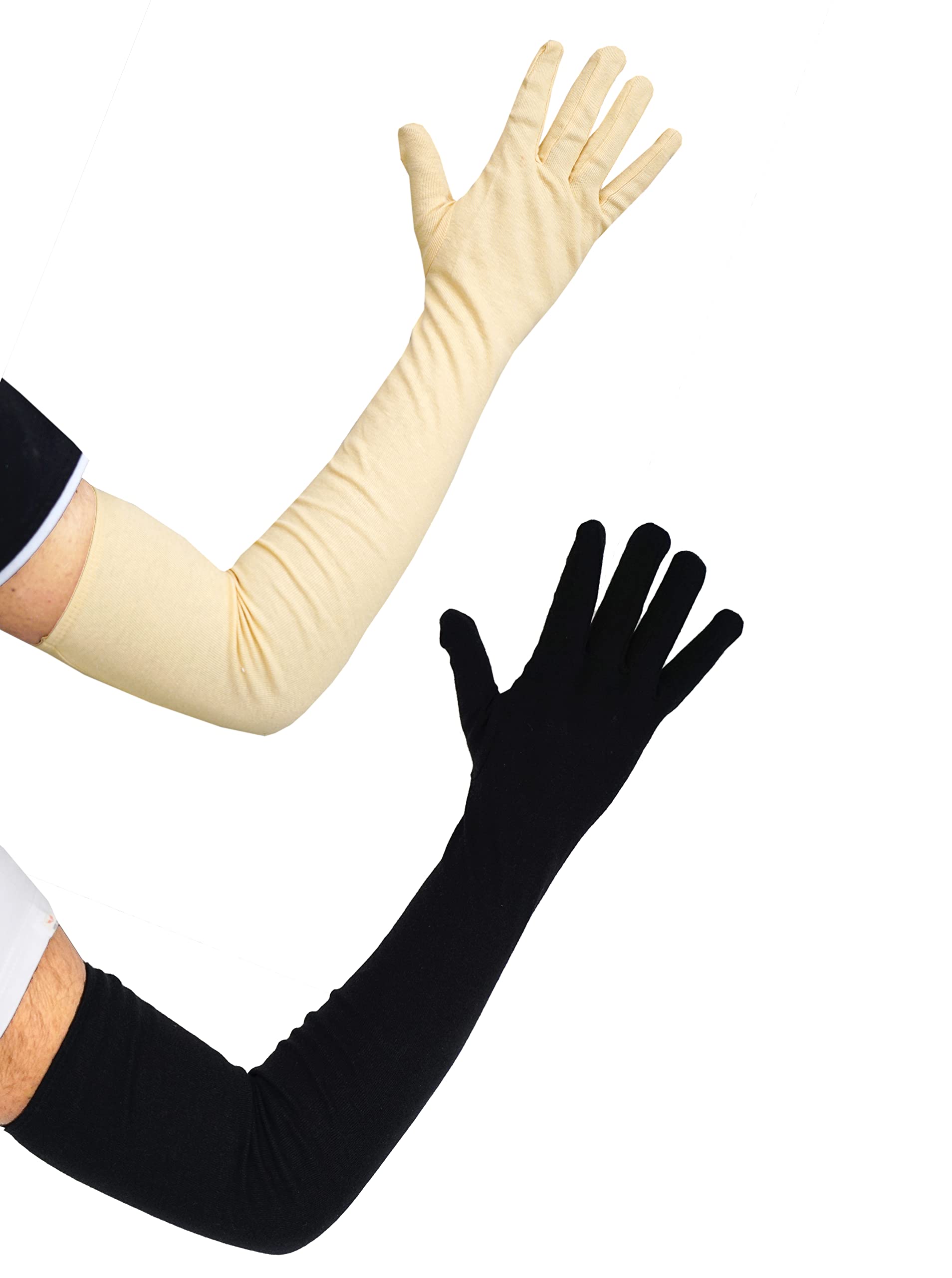 Women's Driving Gloves, Men's Cotton Full Hand Summer Gloves for Protection from Sun Burn/Heat/Pollution (Pack Of 2 Pairs)