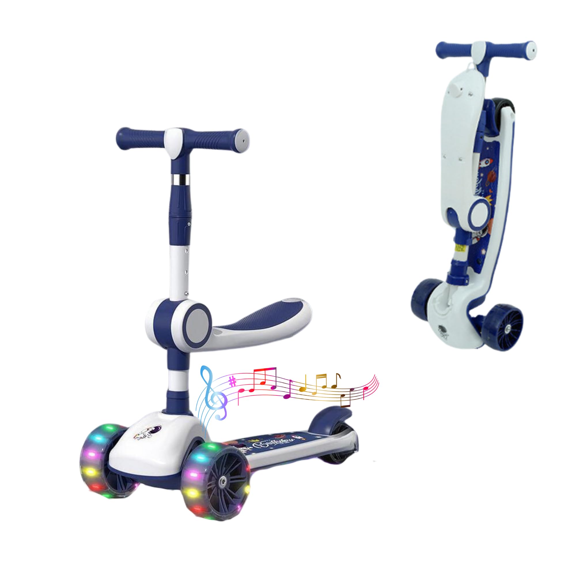 𝗣𝗮𝘁𝗶𝗻𝗲𝘁𝗲 𝗽𝗮𝗿𝗮 𝗡𝗶𝗻̃𝗼𝘀 de 3-12 Años. Patín Infantil Plegable. Scooter para Niños con Luces LED, 3 Ruedas PU, 4 Alturas Ajustables, Carga Máxima de 50kg.