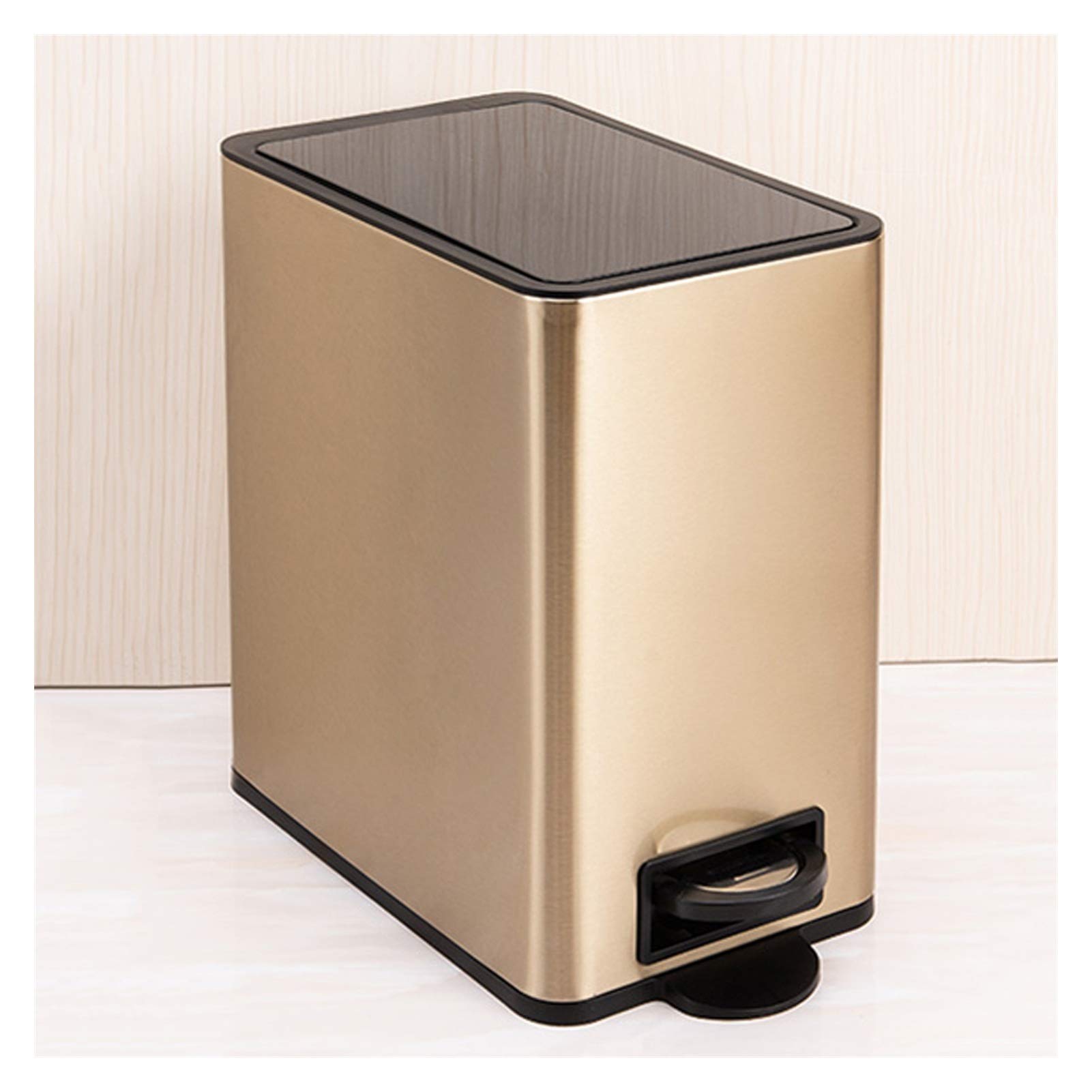 Sdydsge D Bin， With Cover Simple An Stylish Narrow Garbage Bin, 10L/2.6 Gallon Kitchen Bathroom Bin