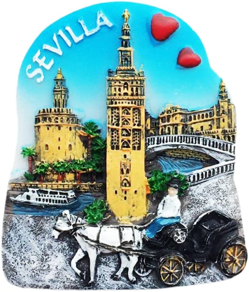 Altko Sz-2163 Spain Seville Seville Magnet Fridge Refrigerator Magnet Decoration Sticker Souvenir Resin Crafts Kitchen Whiteboard