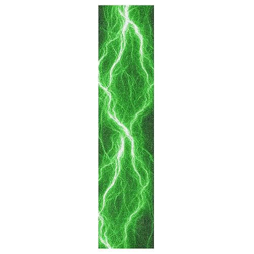 Green Lightning - Hojas de cinta de agarre para patineta, sin burbujas, antideslizante, 44 x 10 pulgadas, para adolescentes, niñas y niños
