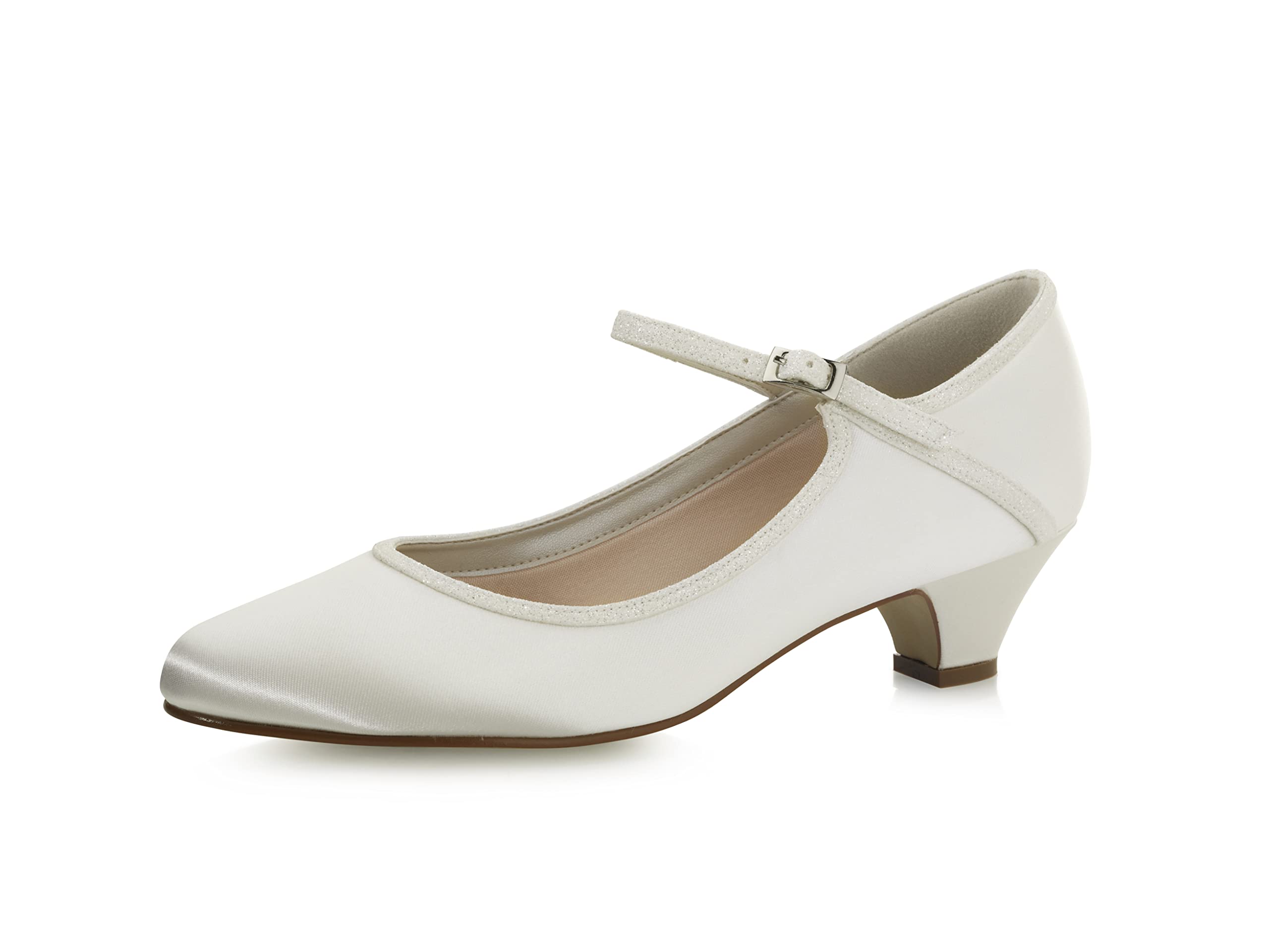 Rainbow Club Bridal Shoes Marsha - Woman's, Pumps, Ivory Satin - Size 8.5 UK