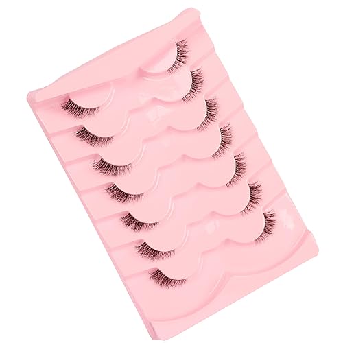 Miniatura 5 de Gmagictobo Pestañas postizas cortas naturales medias pestañas Wispy Clear Band Cat Eye Lashes Pack 3D Faux Mink Pestañas 34