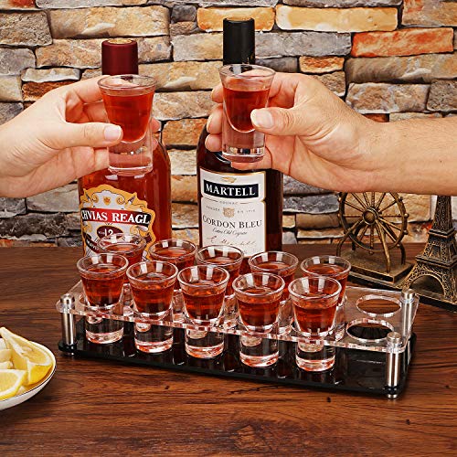 D&Z TB-2X6 1 Ounce Shot Glass Set With Tray, 12 Shot Glasses For Tequila/Vodka/Whiskey/Cocktail thumb #2