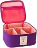 Travel Type Split Makeup Cosmetic Bag Organizer Purple