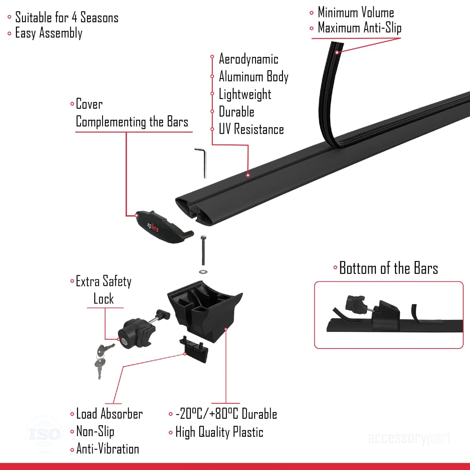 Compatible con MG ZS (ZS32) 2025-2026 Modelo Hook Barra de Techo Auto Portaequipajes Barras Transversales Negro Aluminio 2 Barras