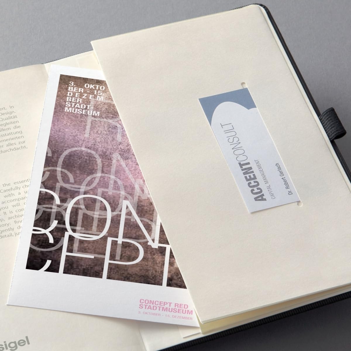Wochenplaner Conceptum undatiert (EN) ca. A5 Hardcover 1 Woche/2 Seiten black Packung mit 3 Stück