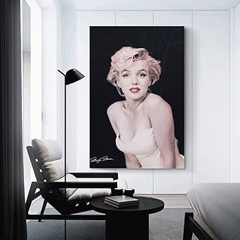 マリリン・モンロー 壁掛け画 絵画 ポスター アートパネル 水晶パネル アートパネル 50×50cm ポップアート 銀フレーム付き