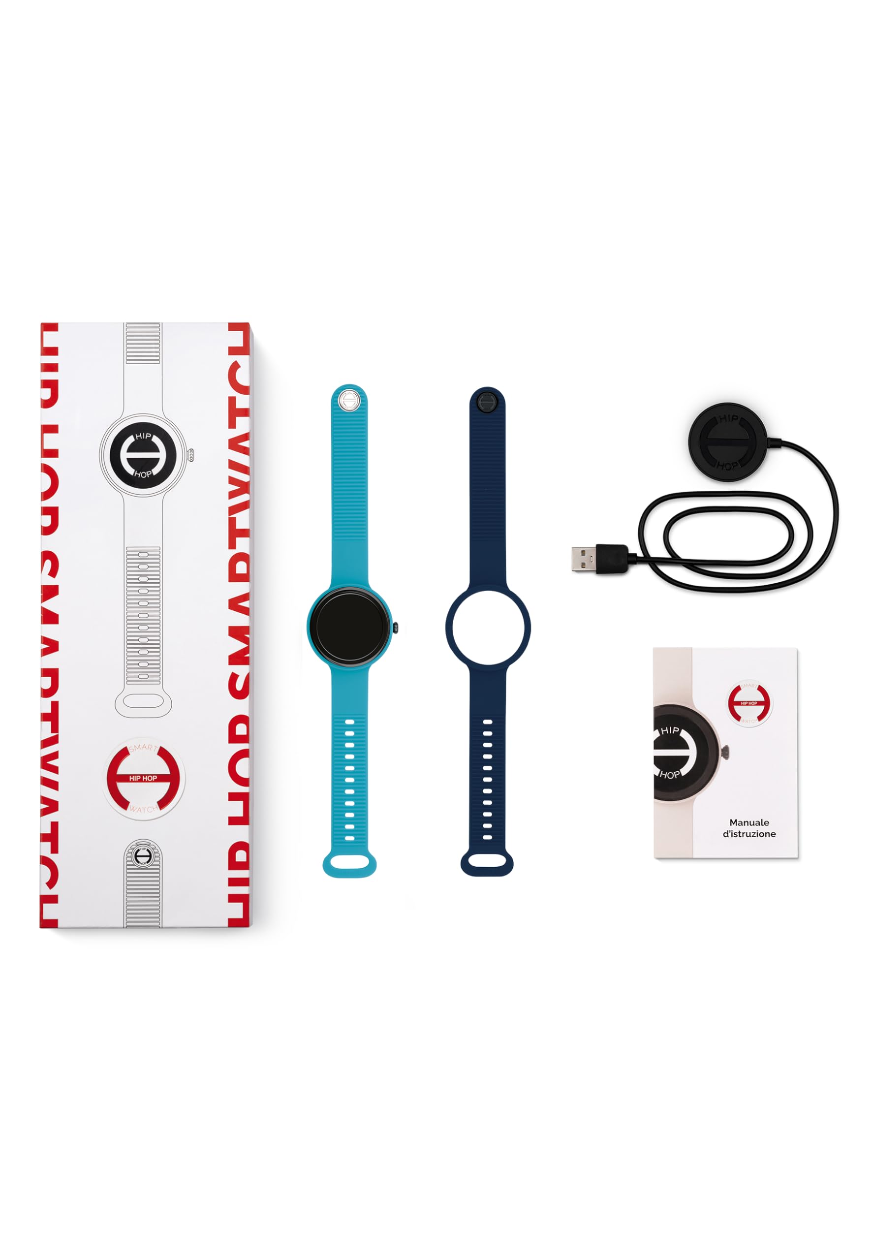 HIP HOP HWU1201 Damski HERO.NEXT Tarcza MONO-KOLOROWA CZARNY mechanizm SMARTWATCH SMARTWATCH i NIEBIESKI SILIKONOWY PASEK, NIEBIESKI HWU1201
