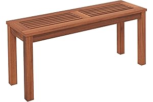 Tangkula 3ft Bench, Solid Wood Frame Outdoor Patio Loveseat