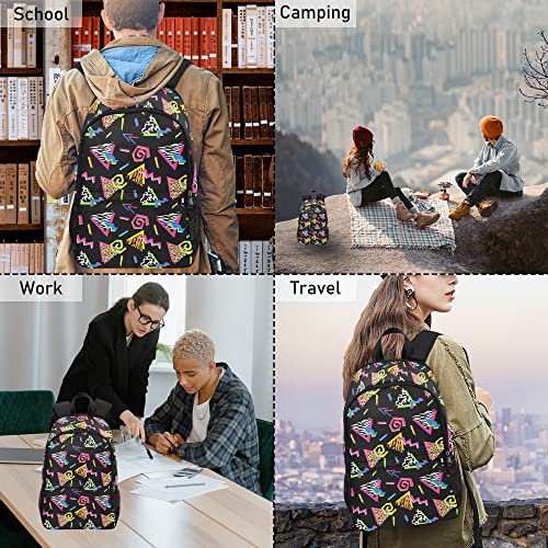 M Yescustom Vintage 80S 90S Hiphop Geometric Pattern School Backpack, Leopard Cow Print Triangle School Bag For Students Boys Girls, Water Resistant Laptop Backpacks Back To School Off To College #TOP6