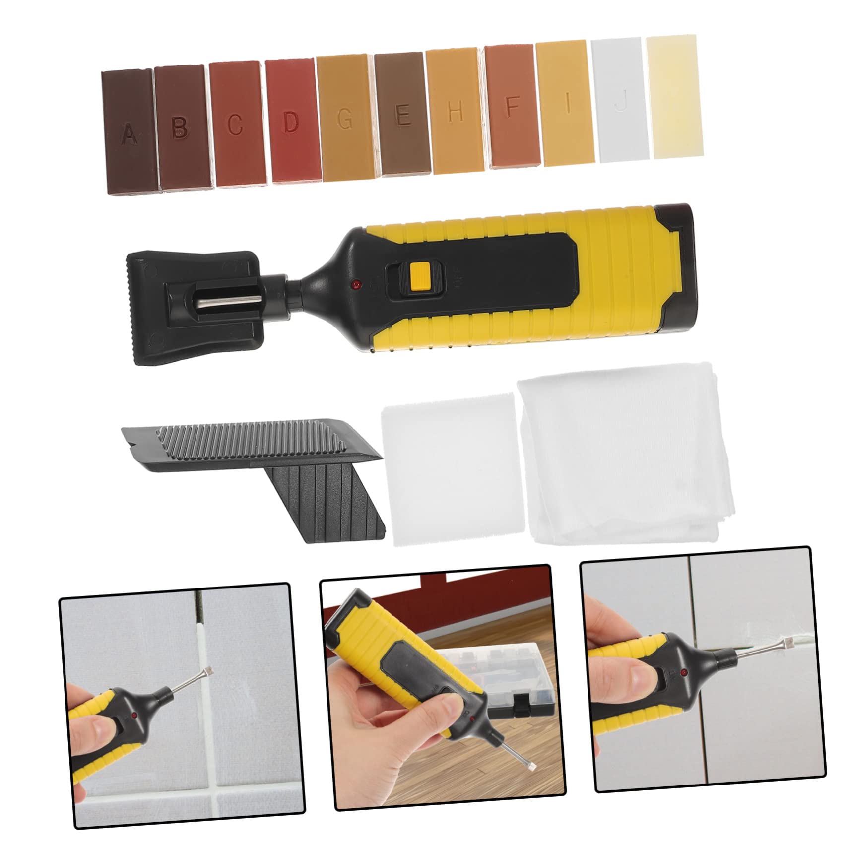 Vaguelly Kit di Riparazione per Pavimenti in Laminato, 11 Blocchi di Cera, Riscaldamento Rapido Abs, per Graffi e Zone Danneggiate in Cucina o Casa
