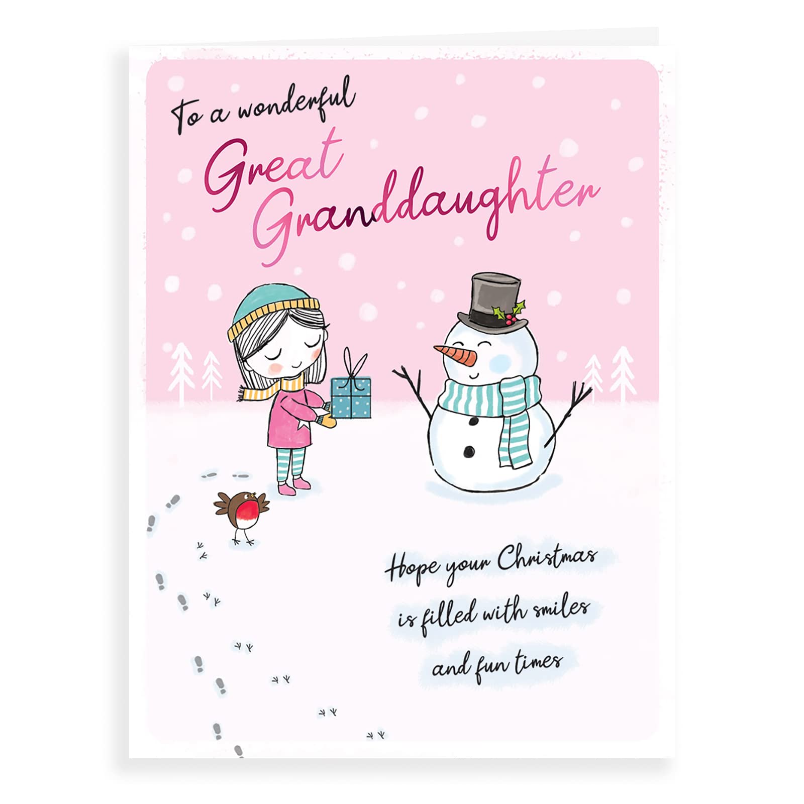 Character Christmas Card Great Granddaughter - 8 x 6 inches - Piccadilly Greetings