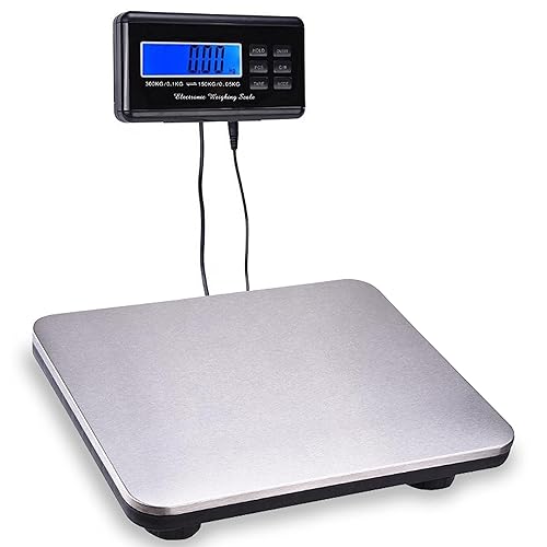 MOCCO - Pantalla LCD de 660 libras y 6614lbs 100 G con pesaje digital industrial plataforma de acero inoxidable grande de alta precisión báscula