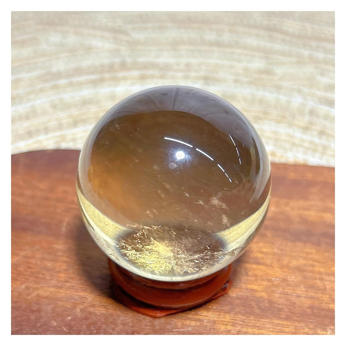 Esfera de Citrino arcoíris de alta pureza cristal natural exclusivo 96g