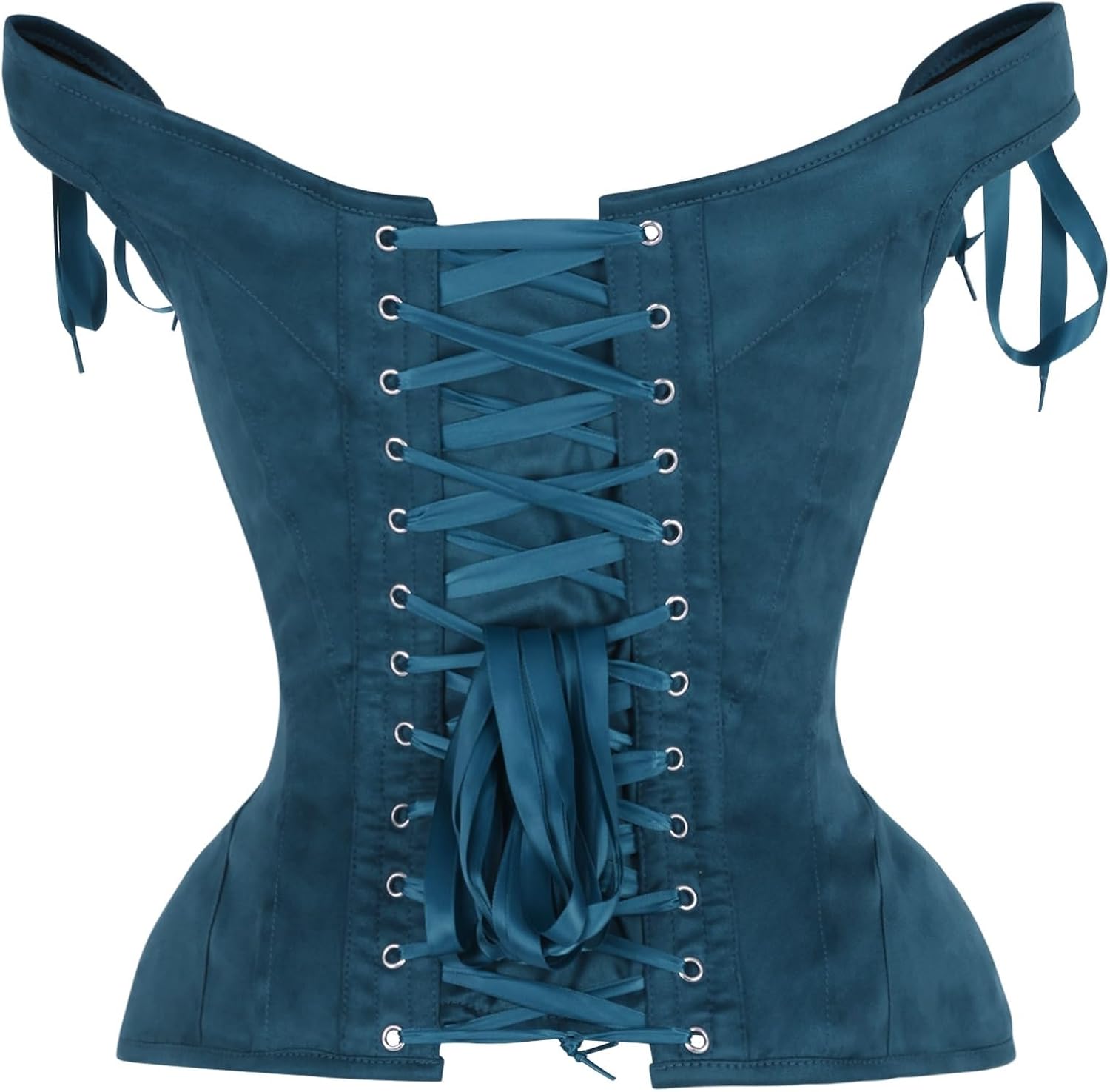 Daisy Corsets Womens Blue Suede Steel Boned Corset Top & Plus Size Western Fashion Apparel - Image 3