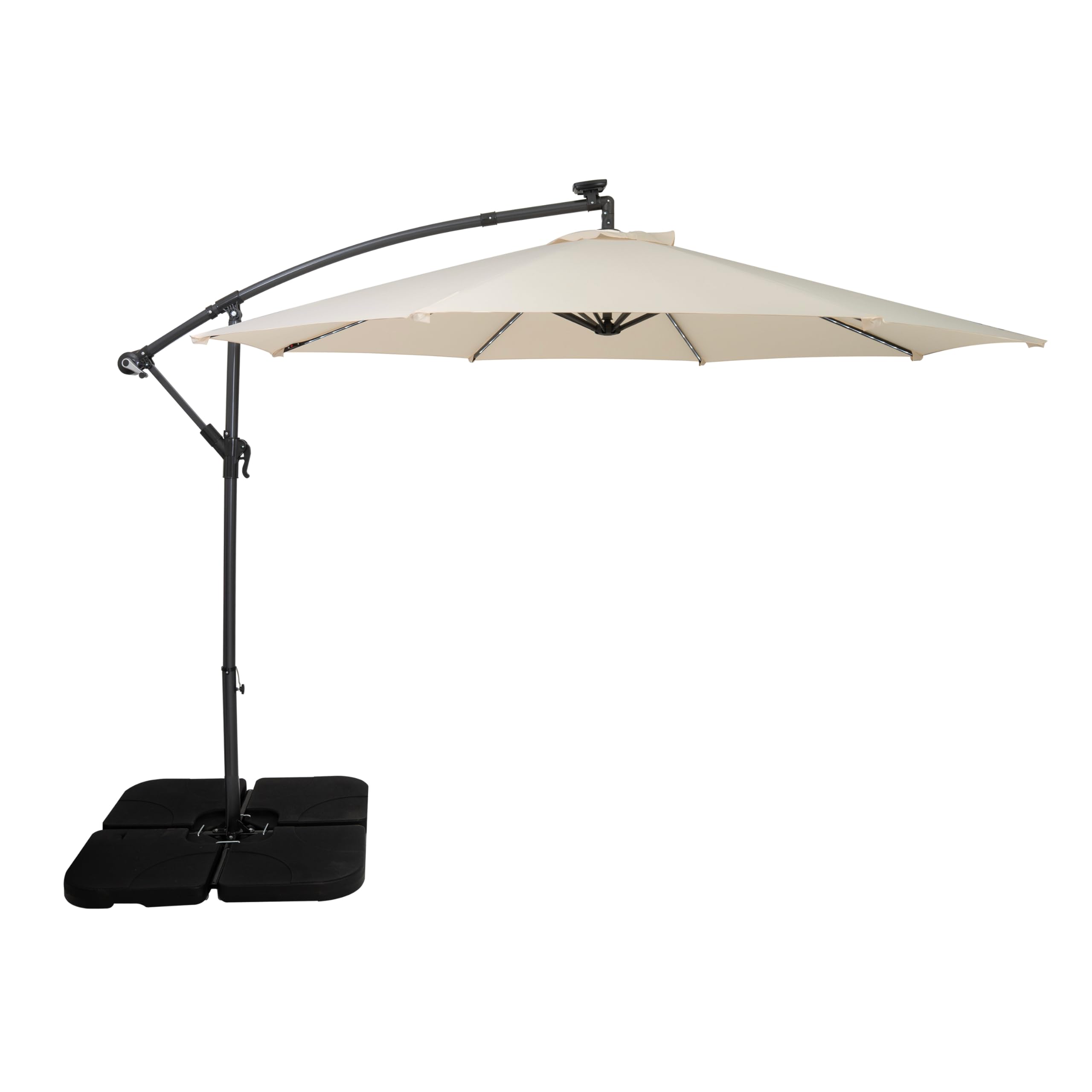 Monstershop Unisex Beige Led Cantilever Parasol 3M W/ Square Base – Cream In