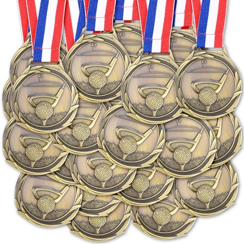 Halloscume 30 Pcs Golf Award Medals 2 Inch Bronze Color
