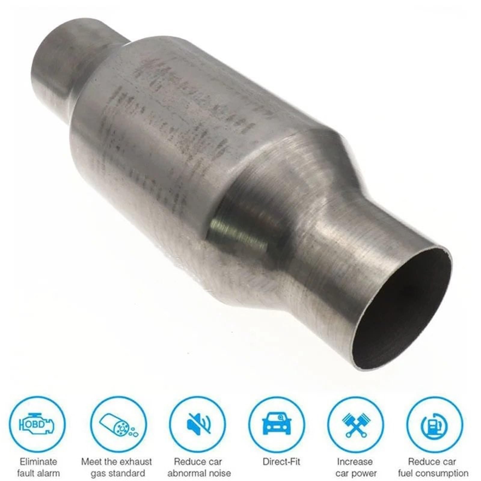katalizatory spalin Car Catalytic Converter Protector Cleaner 2.5”/63mm Universal Sport Exhaust Muffler 400 Holes Stainless Steel Weld-On