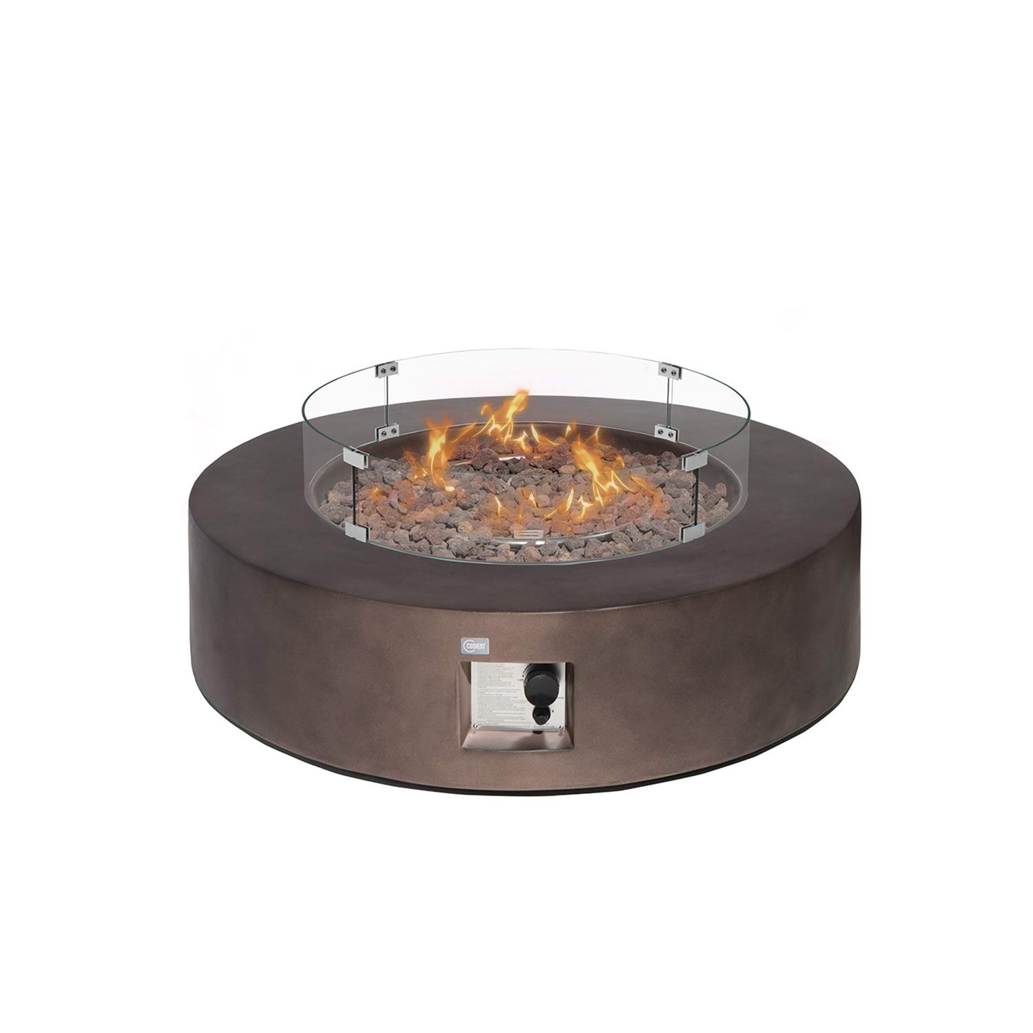 Buy COSIEST Outdoor Propane Fire Pit Coffee Table w Dark Bronze 40.5