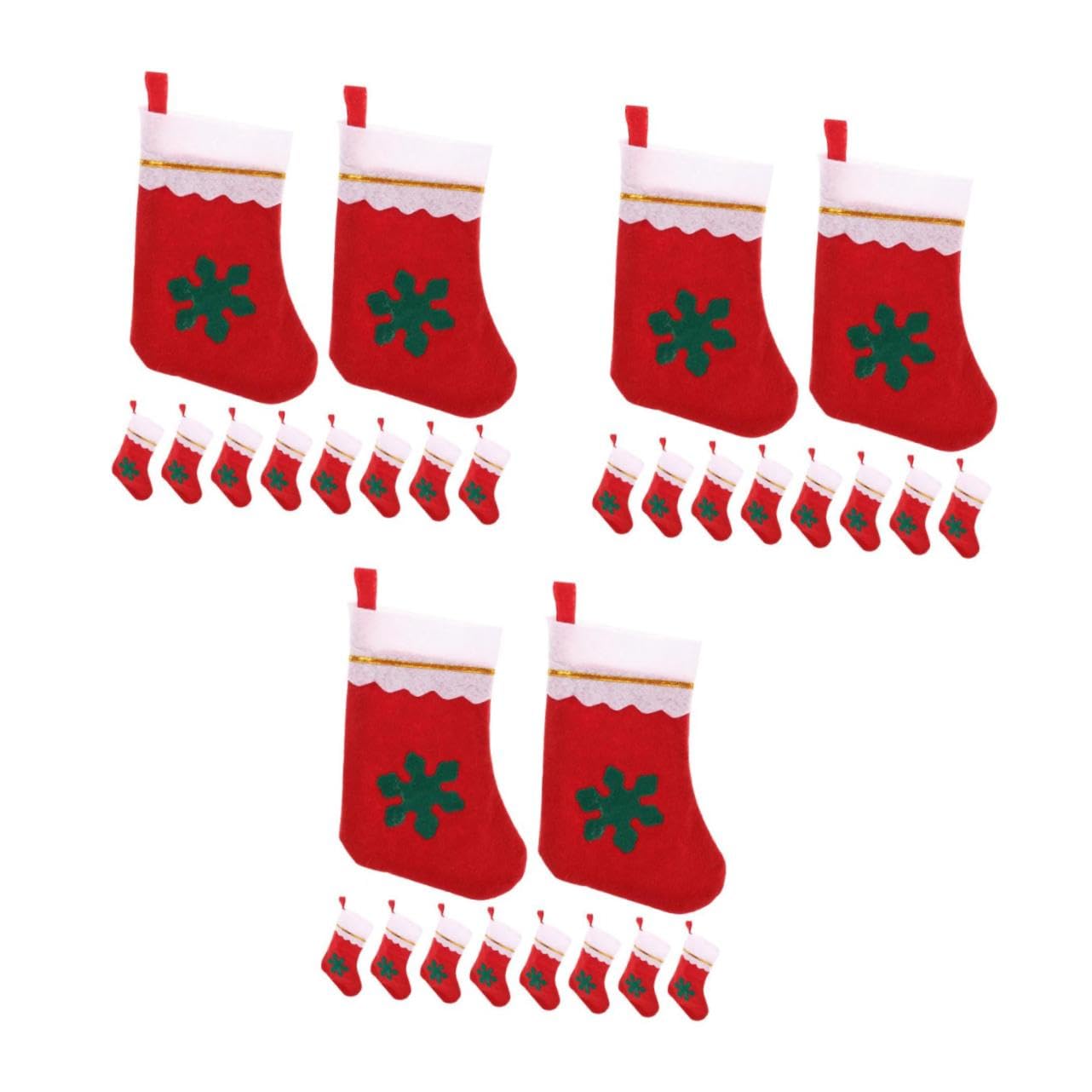 Ciieeo 3 Sätze Weihnachtsstrumpf Goodie Bag Abgestuft Plüsch Weihnachtsstrümpfe Strümpfe Weihnachten Büro Dekoration Office Decoration Weihnachtsanhänger Socken- Stoff Stück * 3