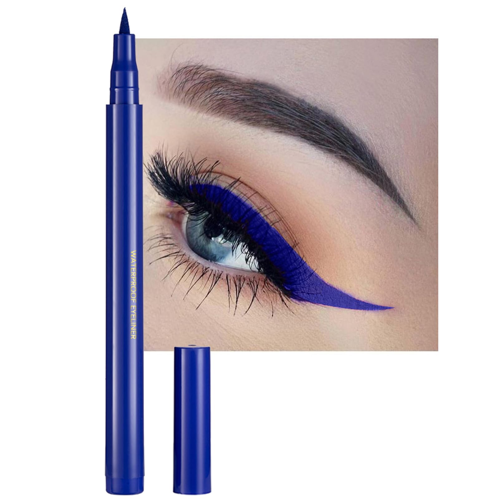 Liquid Eyeliner Deep Blue Eyeliner Liquid Long-lasting Colored Eyeliners White Black Red Brown Green Purple Waterproof High-pigmented Colorful