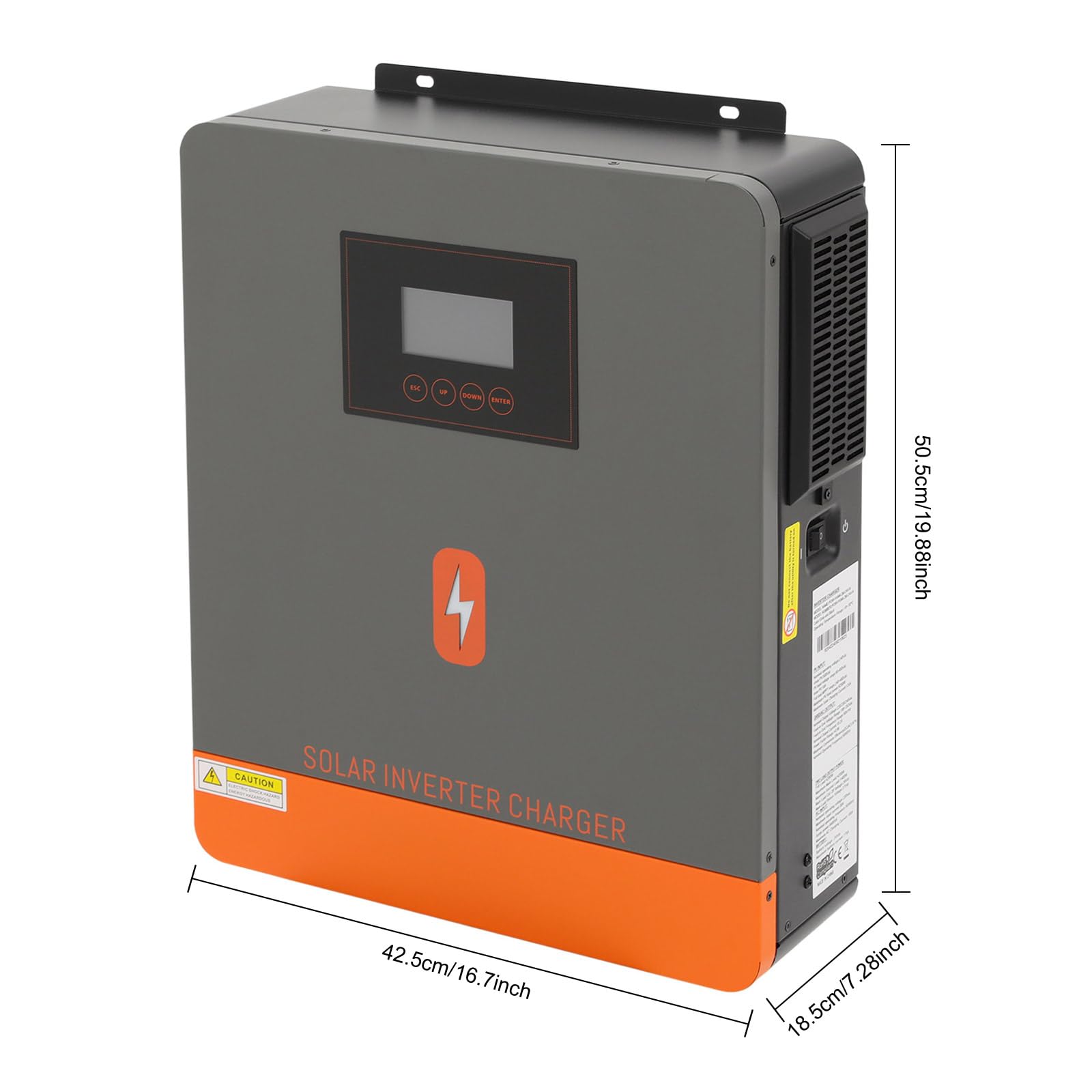 Inversor solar híbrido de 4200 W, independiente de la red, inversor de onda sinusoidal pura CC 24 V a CA 230 V con regulador solar MPPT para baterías de plomo/litio