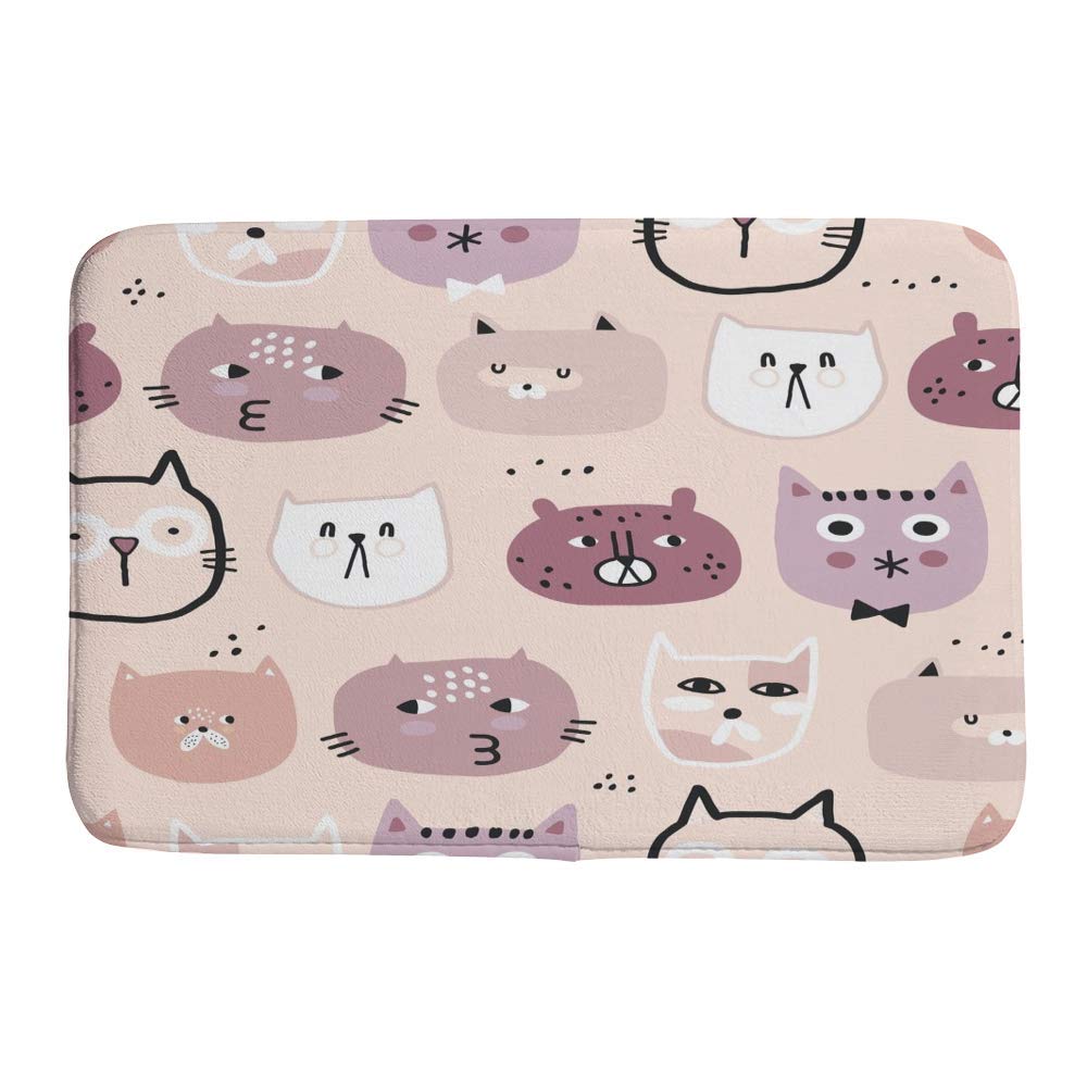 Tapis de bain chat confortable lavable et grand tapis de douche