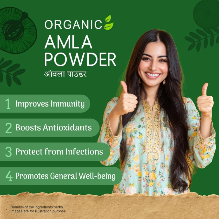 Image of Ekum Organic Amla Powder | 100% Natural | Vitamin C | Hair and Skin | Improves Immunity | Certified Organic
