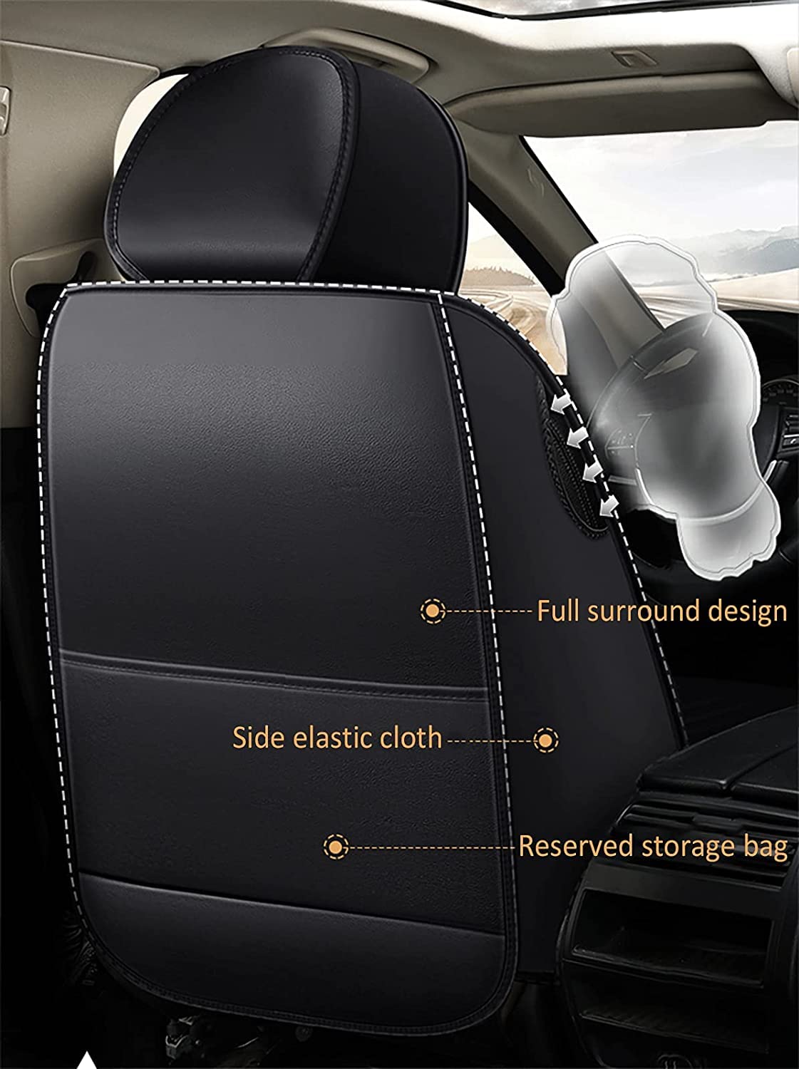 Autositzbezüge Universal Komplettset für Land Rover alle Modelle Freelander 2 Discovery Sport Range Rover Velar Jaguar Xe Xf Xj E-Pace F-Pace I-P kompatibel Autositzbezug schwarz pink