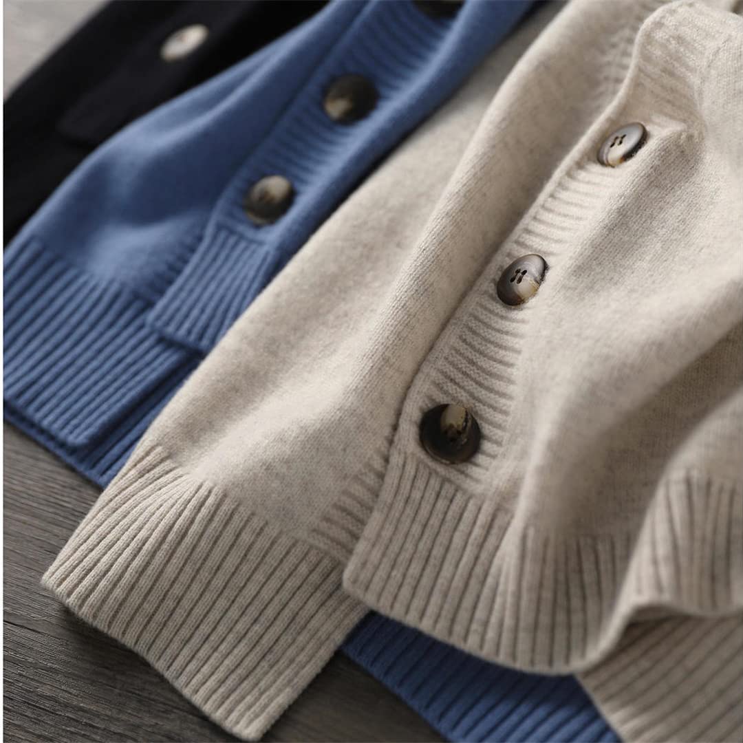 Alloaone Pull sans manches à col rond pour femme - Pull en tricot ample et élégant avec bouton latéral