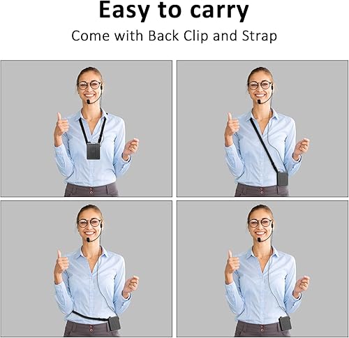 Miniatura 8 de ZOWEETEK Amplificador de voz Bluetooth para profesores, amplificador de voz, micrófono, auriculares, amplificador de voz portátil para aula