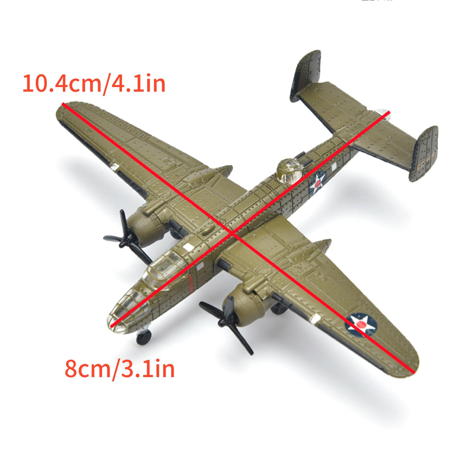 Amazon | 1:200 米国 B-25 ミッチェル爆撃機モデル 合金製 高精度戦闘