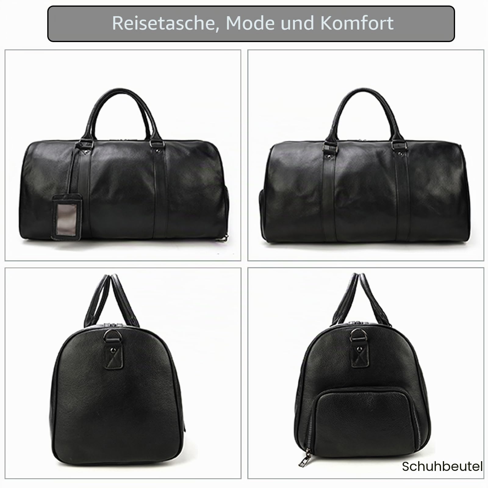 LUUFAN Leder Reisetasche große Kapazität Duffel Gepäcktasche mit Schuhfach, Männer Frauen Umhängetasche für Wochenende Urlaub Geschäftsreise