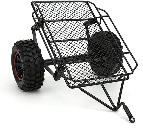 Dilwe Remolque RC, 110 Metal RC Car Trailer Compatible con TRX4Axial SCX10 RC car 4WD D90 CC01 RC Truck