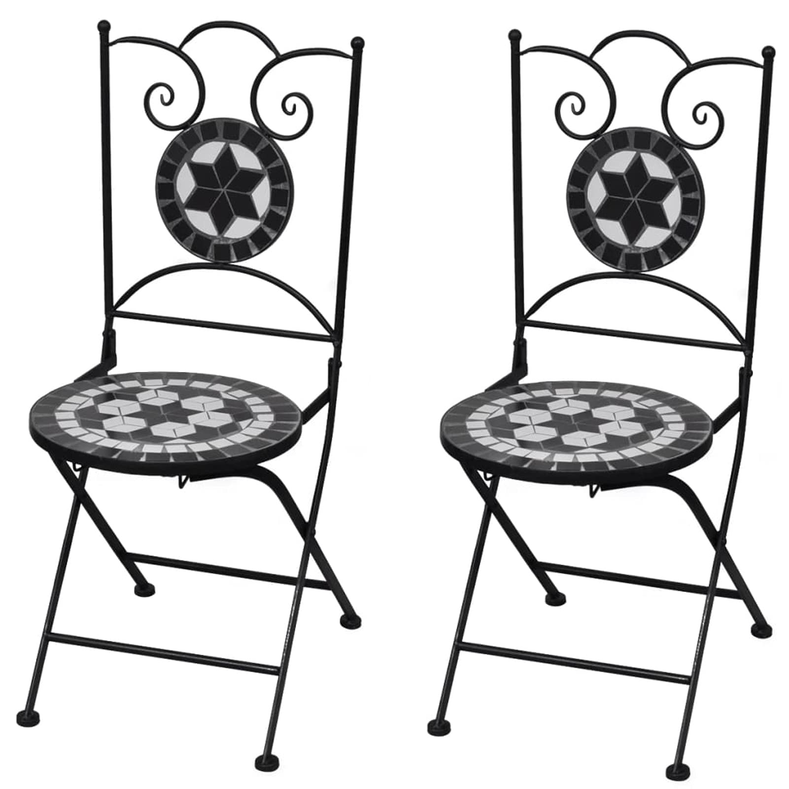 Chaises de bistrot MOONAIRY en mosaïque de céramique durable