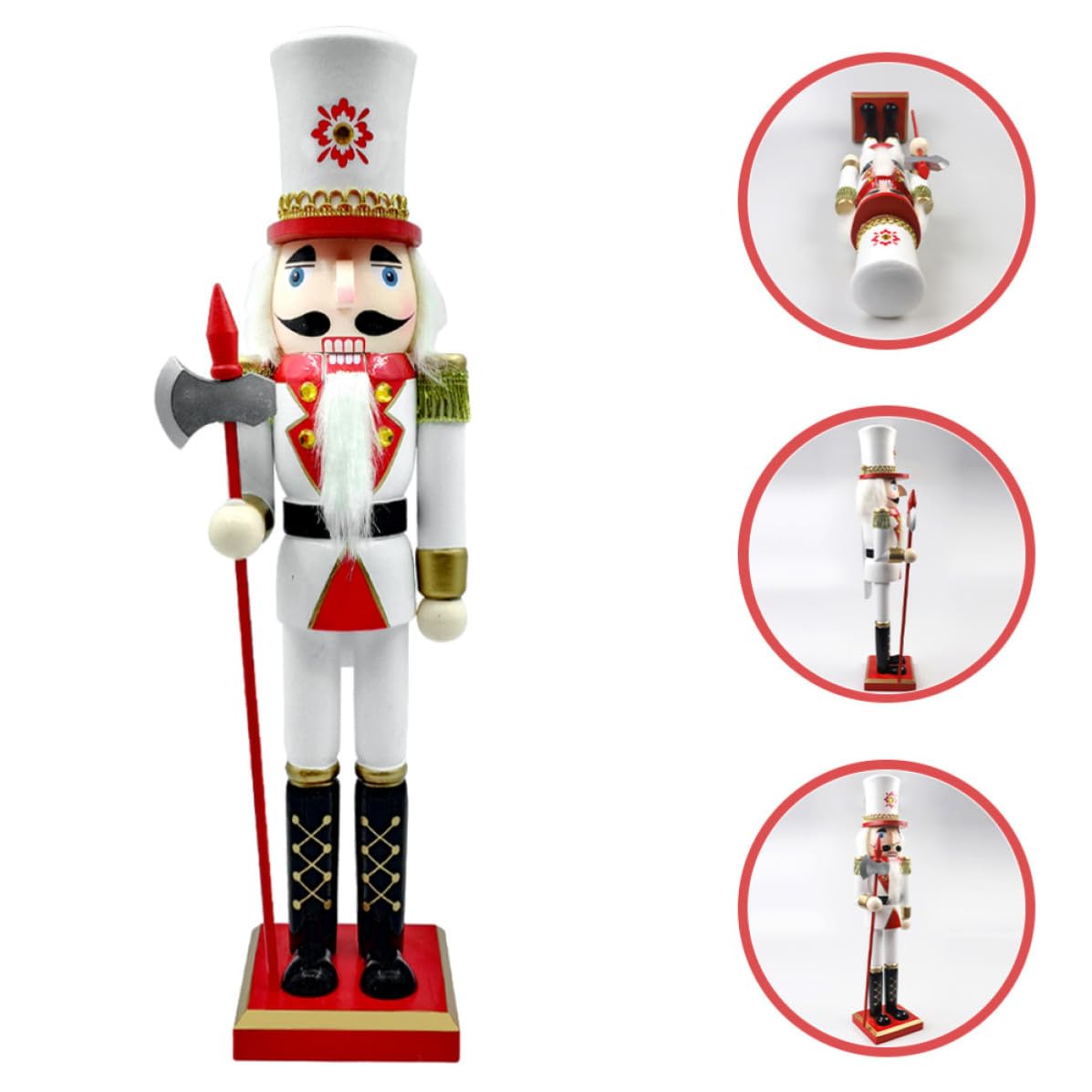 Toyvian Cascanueces de Madera Navideños, Figura Decorativa en Color Claro