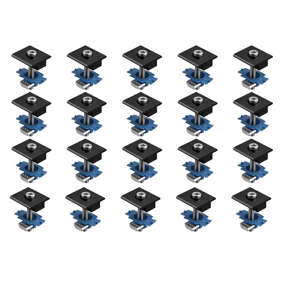 UDSKNV[KSL Mounting Kit 20pcs Solar Panels Mid Clamps for Metal Roof, Solar Panel Brackets, Tin Roof, Flat Roof, Sheet Roof, RV
