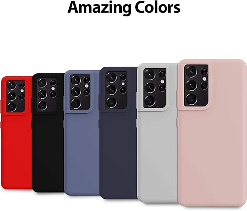 Miniatura 7 de GOOSPERY Funda de silicona líquida para Galaxy S21 Ultra (6.8 pulgadas), suave al tacto, protección de cuerpo completo, a prueba de golpes, con